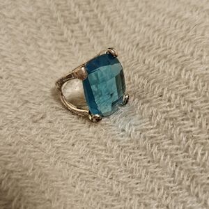 Elegant Blue Silver Ring